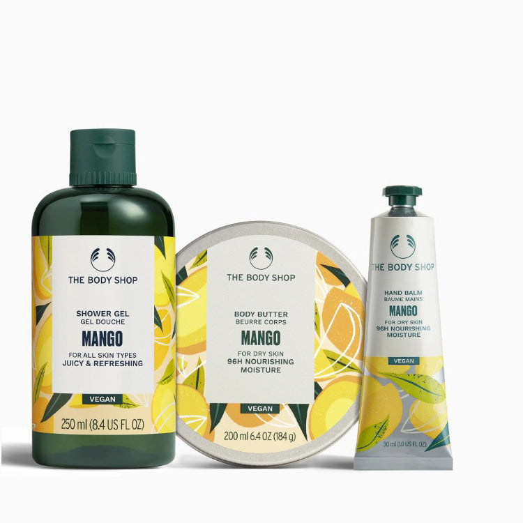 The Body Shop Mango shower gel, body butter and hand balm
