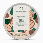 The Body Shop Shea body butter container with label on a white background