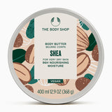 The Body Shop Shea body butter container with label on a white background