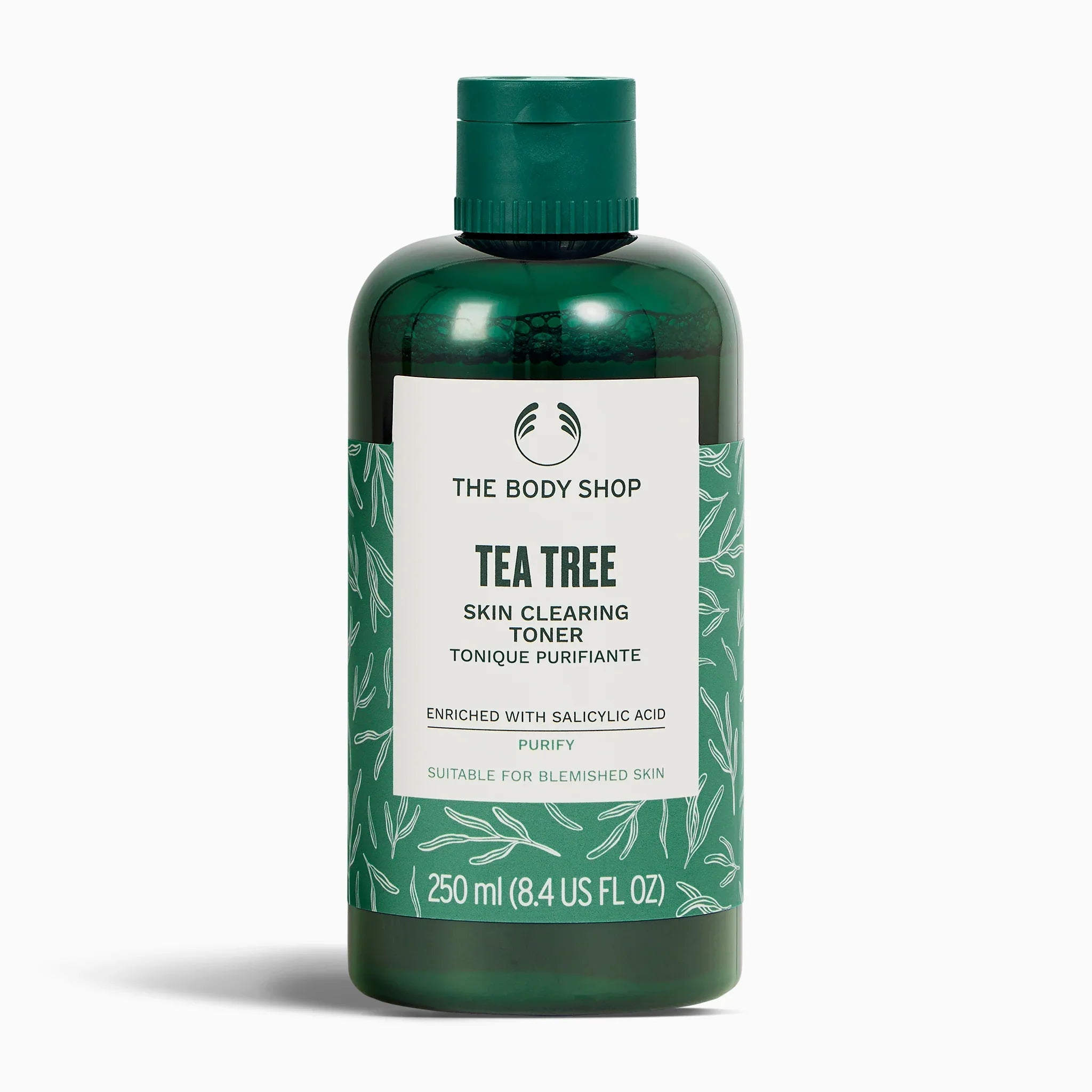 The Body Shop Tea Tree Skin Clearing Toner bottle on a white background