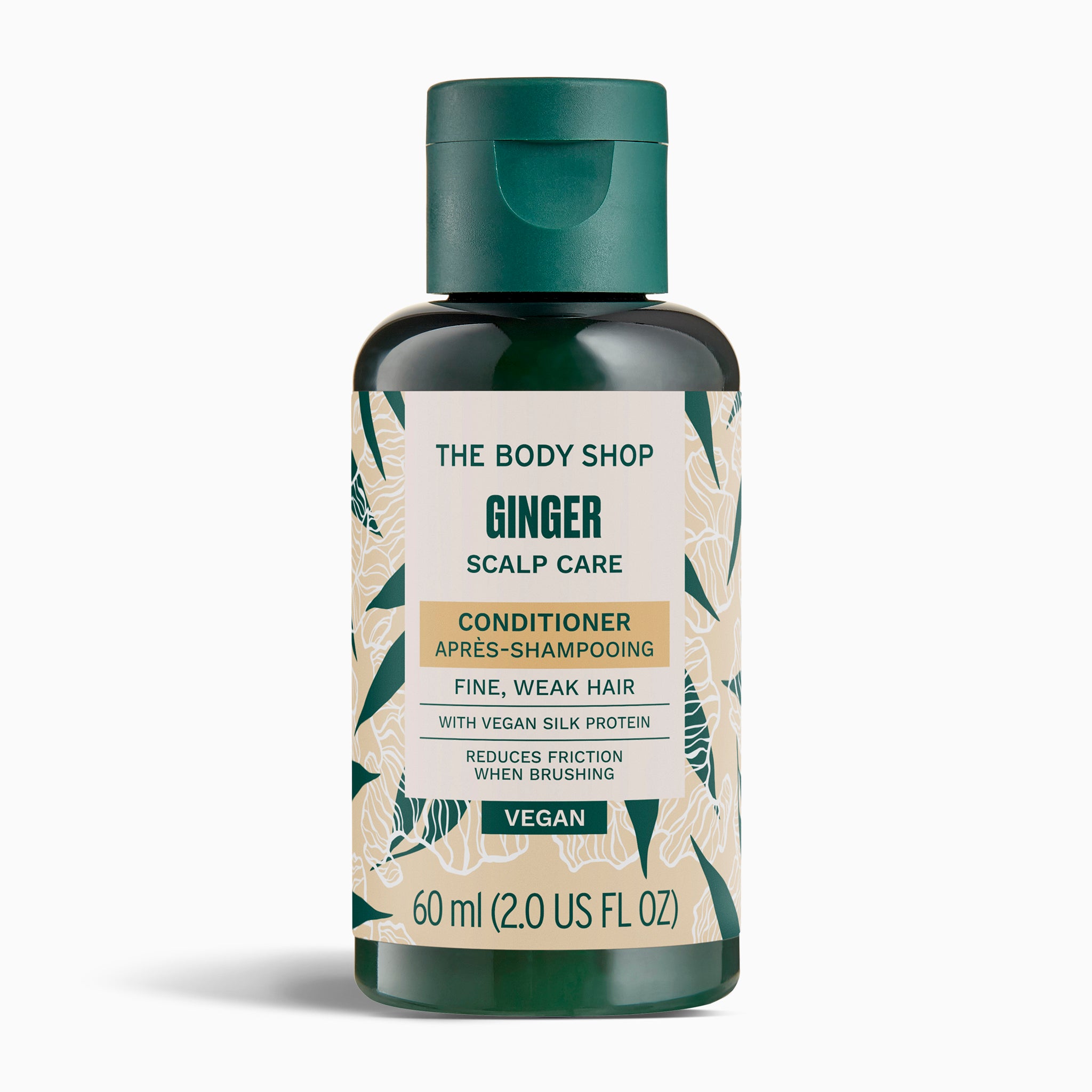 The Body Shop Ginger Scalp Care Conditioner bottle on a white background