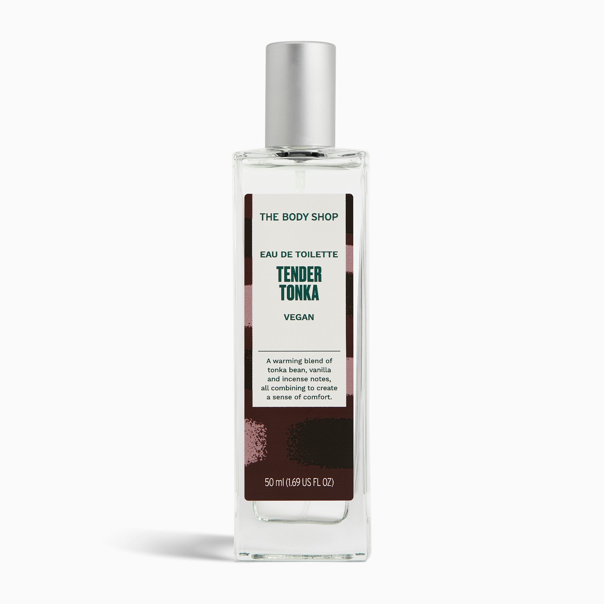 The Body Shop Tender Tonka eau de toilette bottle on a white background