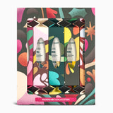 Handcare Collection packaging with colorful design and balm tubes inside
