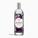 Dewberry fragrance mist bottle with colorful label on a white background