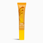 Tube of The Body Shop lip balm with caramel color on a white background