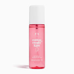 Pink perfume mist bottle with white cap on a white background