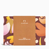 The Body Shop Shea Collection gift set packaging with abstract designs on a white background
