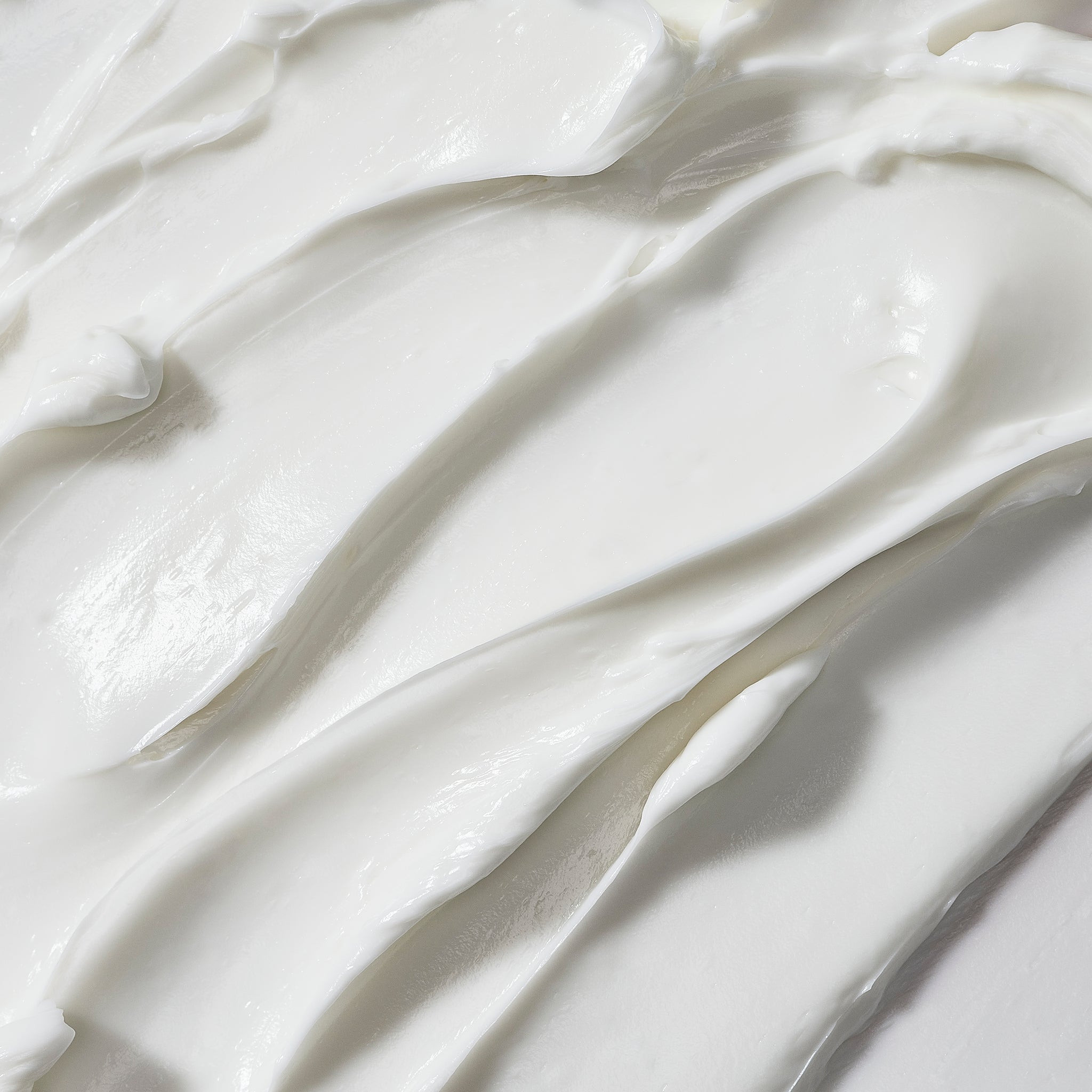 Close-up of smooth, white cream texture