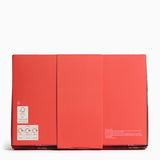 Red box with recycling symbols on a white background