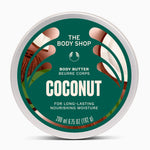 Body butter container with 'The Body Shop' branding on a white background