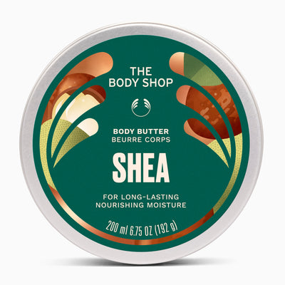 The Body Shop Shea body butter container on a white background