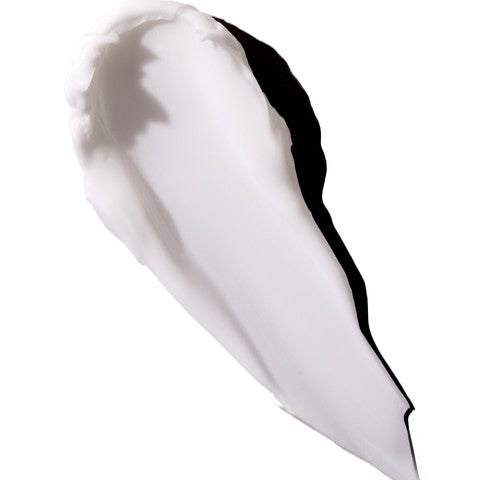 White cream swatch on a white background