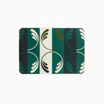 Rectangular gift tin with green and white leaf pattern on a white background