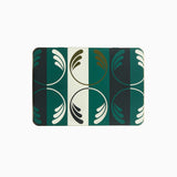 Rectangular gift tin with green and white leaf pattern on a white background