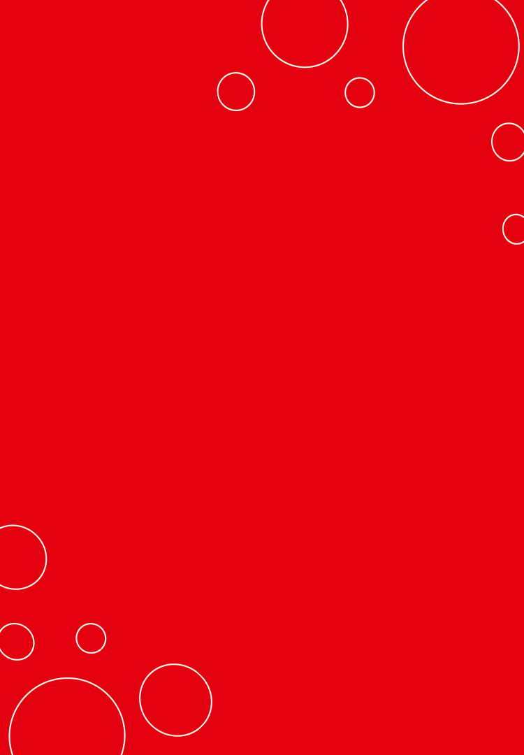 Red background with white circular patterns