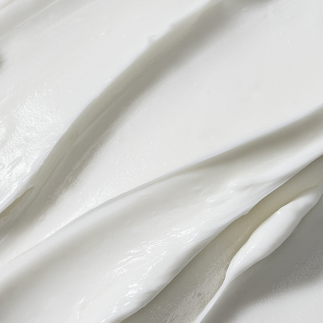 Close-up of smooth, white cream texture
