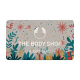 The Body Shop e-gift card with decorative design on a beige background