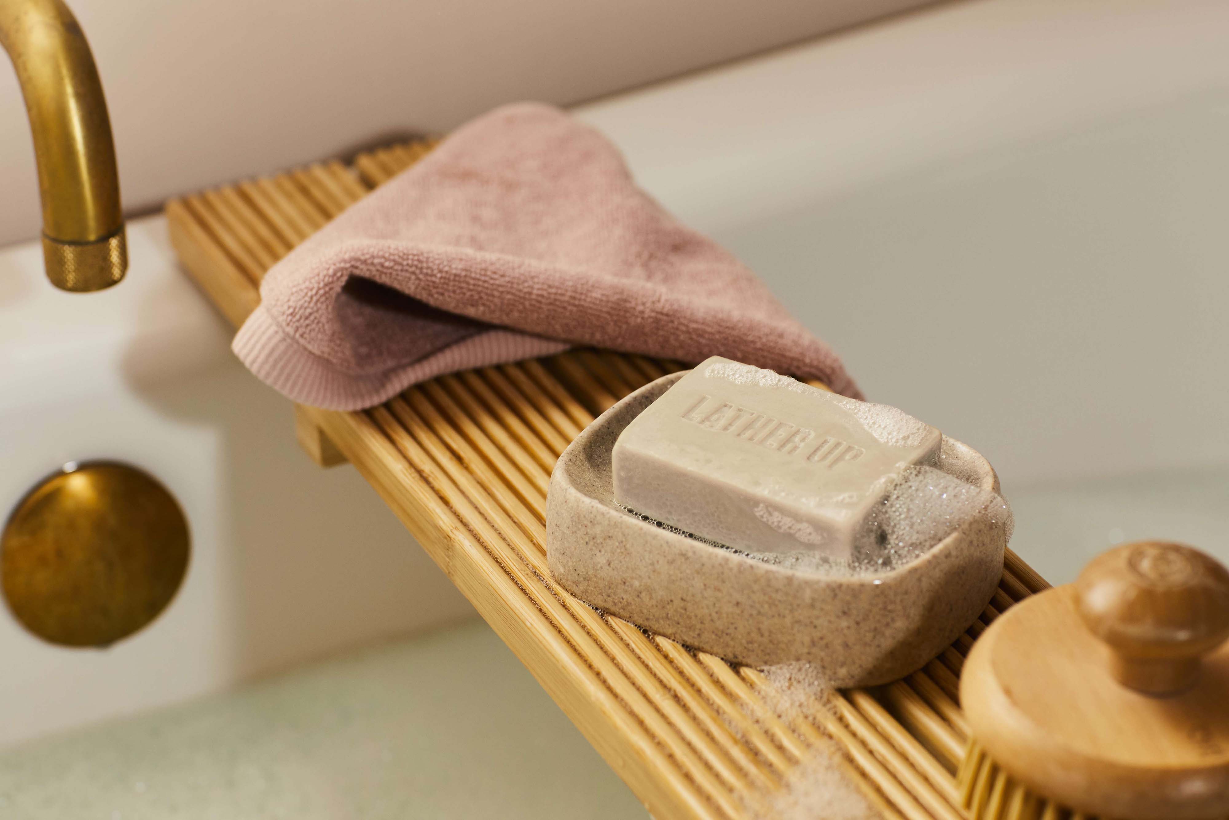 Bathtub soap and towel lifestyle