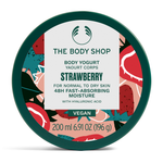 The Body Shop Strawberry Body Yogurt container on a white background