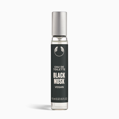 Perfume bottle labeled 'Black Musk' on a white background