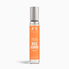 Perfume bottle labeled 'Wild Jasmine' on a white background