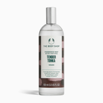 The Body Shop Tender Tonka fragrance mist bottle on a white background