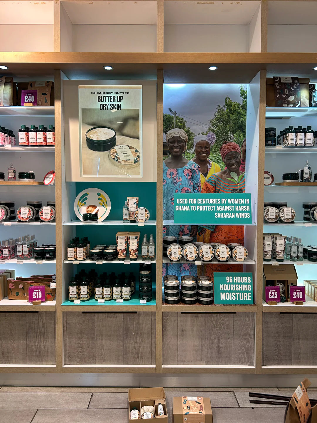 Interior store display shelves