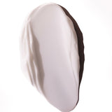 White cream swatch on a white background