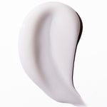 White cream swatch on a white background