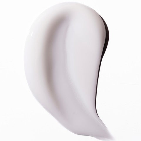White cream swatch on a white background