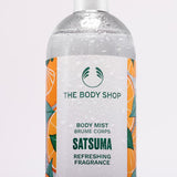 The Body Shop Satsuma body mist bottle on a white background