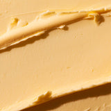 Close-up of a spreadable yellow cream or butter